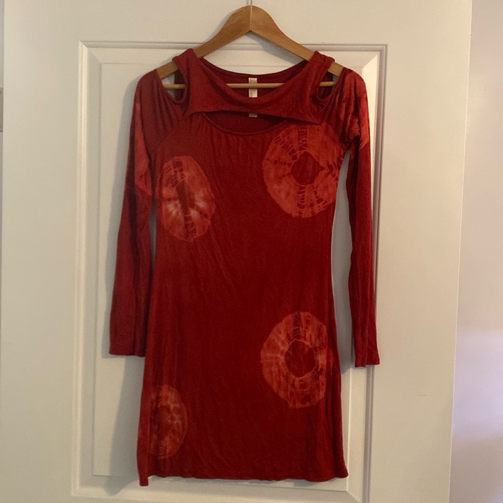 S-Twelve keyhole tie dye tunic.